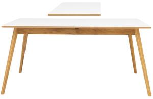 Matt fehér lakkozott összecsukható étkezőasztal Tenzo Dot II. 160/205 x 90 cm