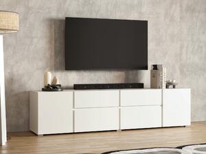 TV-állvány Elbleve 100, Laminált forgácslap, 48x195x40cm, Fehér