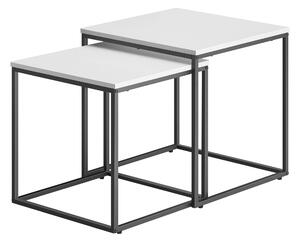 2 db-os QUADRO dohányzóasztal szett, fehér