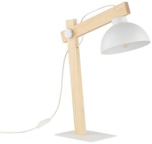 TK Lighting Oslo asztali lámpa 1x15 W fehér-fa 5347