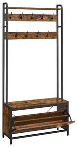Előszobafal TAYLOR cipősszekrénnyel 180x85 cm, rusztikus barna