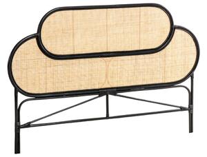Fekete rattan fejtámla Kave Home Lalita 170 x 120 cm