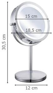 LED kozmetikai tükör 15 cm