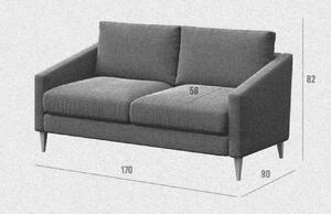 Tengerészkék bársony kétüléses kanapé Ame Yens Karoto 170 cm