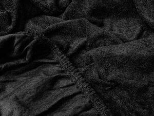 Frottír fekete lepedő 90x200 cm