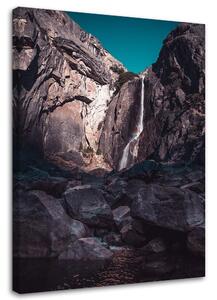 Gario Vászonkép Vízesés a magas sziklák között Méret: 40 x 60 cm