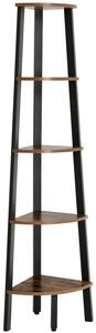 Sarokpolc TAYLOR 5 polc 159x34 cm, rusztikus barna