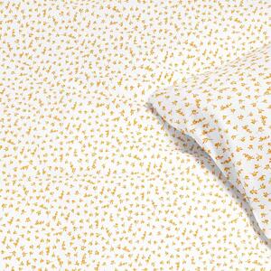 Goldea pamut ágyneműhuzat - cikkszám 929 - sárga virágok fehér alapon 140 x 220 és 70 x 90 cm