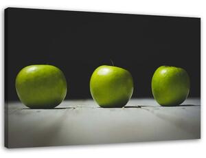 Gario Vászonkép Három zöld alma Méret: 60 x 40 cm