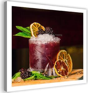 Kép Piros ital és citromszeletek Méretek: 30 x 30 cm, Kivitelezés: Vászonkép
