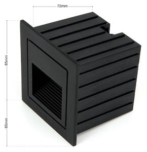 ORION Loro LED fali lámpa, fekete, szélesség 8,5 cm, alumínium, Fekete, Alumínium, Modern