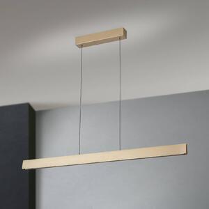 ORION LED-es függőlámpa Tara, arany színű, hossza 120 cm, alumínium/acél, dimmelhető, Sárgaréz / arany, Nappali / Étkező, Alumínium, Modern