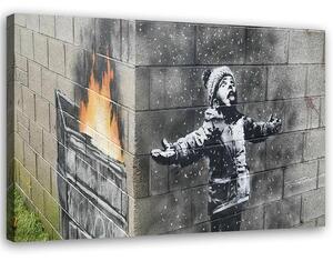 Gario Vászonkép Port talbot fiú, Banksy falfestmény Méret: 60 x 40 cm