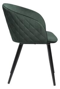 Dual design karfás szék, sötétzöld bársony