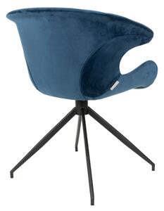 Mia design karfás szék, sötétkék bársony