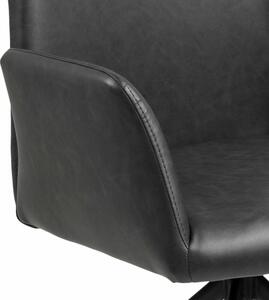Naya forgódesign karfás szék, fekete műbőr