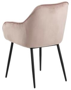 Brooke design karfás szék, rózsaszín bársony