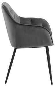 Brooke design karfás szék, sötétszürke bársony
