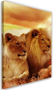 Gario Vászonkép Oroszlánkirály és oroszlánlány Méret: 40 x 60 cm