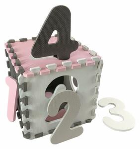 Habszivacs puzzle szőnyeg Milly Mally Jolly 3x3 Digits Pink Grey