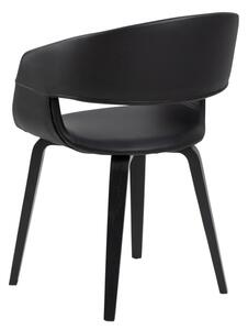 Nova design karfás szék, fekete textilbőr