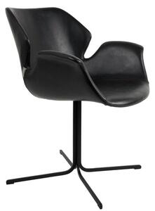 Nikki design karfás szék, fekete textilbőr