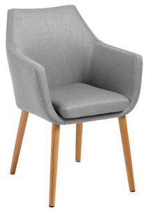 Flora design karfás szék, világosszürke szövet