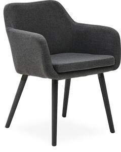 Charlton design karfás szék, sötétszürke szövet