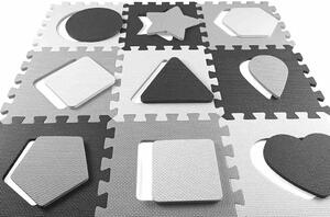 Habszivacs puzzle szőnyeg Milly Mally Jolly 3x3 Shapes Grey