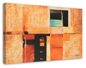 Gario Vászonkép Geometrikus kompozíció tégla színben Méret: 60 x 40 cm