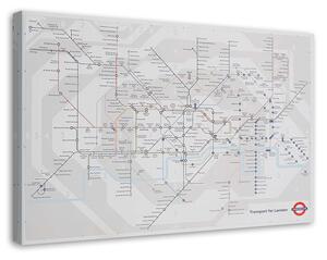 Gario Vászonkép Londoi metró - a metróvonalak alaprajza Méret: 60 x 40 cm