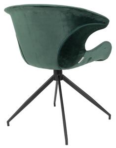 Mia design karfás szék, sötétzöld bársony