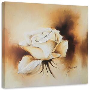 Gario Vászonkép Mint egy kézzel festett fehér rózsa Méret: 30 x 30 cm
