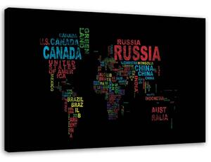 Gario Vászonkép A világ térképe országnevekkel Méret: 60 x 40 cm