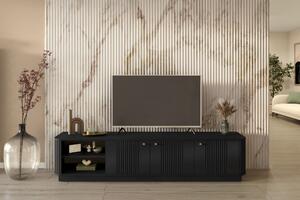 Vesper 3D TV-szekrény 187 cm talapzaton - fekete / arany fogantyúk