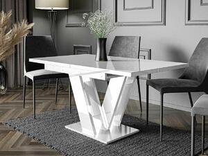 Asztal Goodyear 104, Fényes fehér, 76x80x120cm, Hosszabbíthatóság, Laminált forgácslap