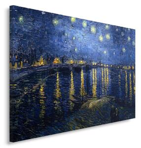 Gario Vászonkép Csillagfényes éjszaka a Rhone fölött - Vincent van Gogh, reprodukció Méret: 60 x 40 cm