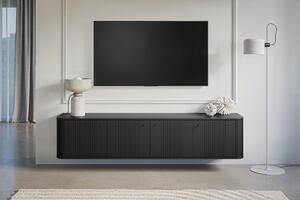 Vesper 4D fali TV szekrény 187 cm - fekete / fekete fogantyúk