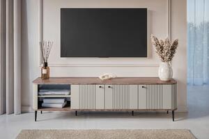 Vesper 3D TV-szekrény 187 cm - kasmír / diófa / fekete színű lábak