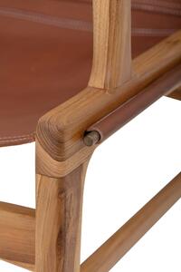 Ollie karfás lounge design szék, barna bőr