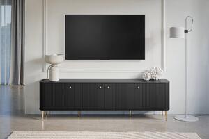 Vesper 4D TV-szekrény 187 cm - fekete / arany lábak