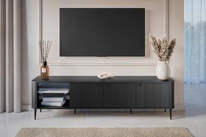 Vesper 3D TV-szekrény 187 cm - fekete / fekete lábak