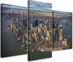 Gario Vászonkép Manhattan madártávlatból - 3 részes Méret: 60 x 40 cm