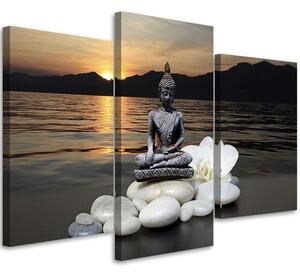 Gario Vászonkép Buddha naplementés háttérrel - 3 részes Méret: 60 x 40 cm