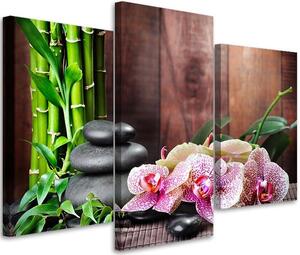Gario Vászonkép Orchidea, bambusz és kövek - 3 részes Méret: 60 x 40 cm