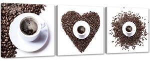 Gario Vászonképek készlet Kávészív - 3 részes Méret: 90 x 30 cm