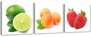 Gario Vászonképek készlet Lédús gyümölcs - 3 részes Méret: 90 x 30 cm
