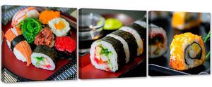 Gario Vászonképek készlet Színes sushi - 3 részes Méret: 90 x 30 cm