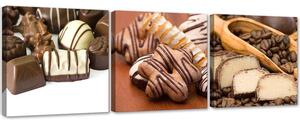 Gario Vászonképek készlet Csokoládé praliné - 3 részes Méret: 90 x 30 cm