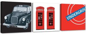 Gario Vászonképek készlet Nagy-Britannia szimbólumai - 3 részes Méret: 90 x 30 cm
